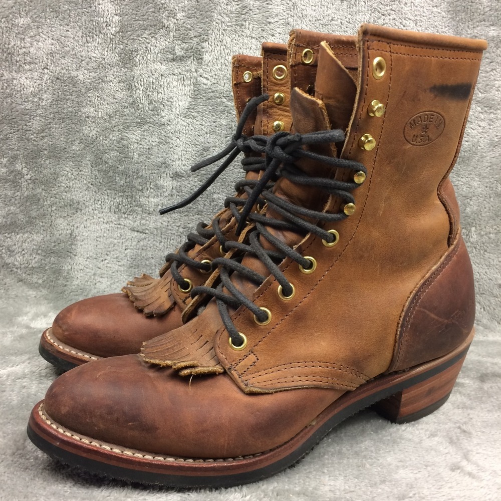 Classic Lace-Up Brown Women's Leather Boots